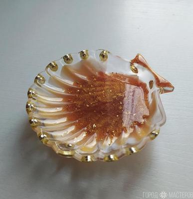 Блюдце "ракушка" из эпоксидной смолы - 4