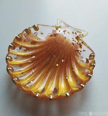 Блюдце "ракушка" из эпоксидной смолы - 4
