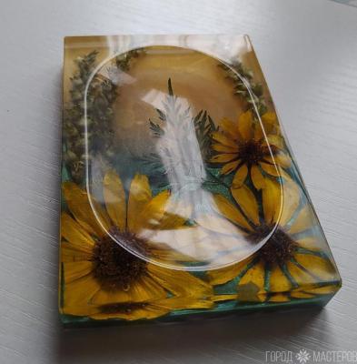 Мыльница из эпоксидной смолы с цветами - 4