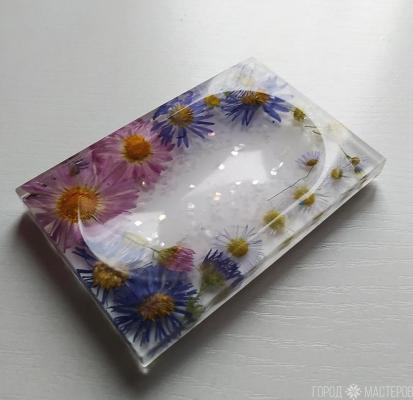 Мыльница из эпоксидной смолы с цветами - 2