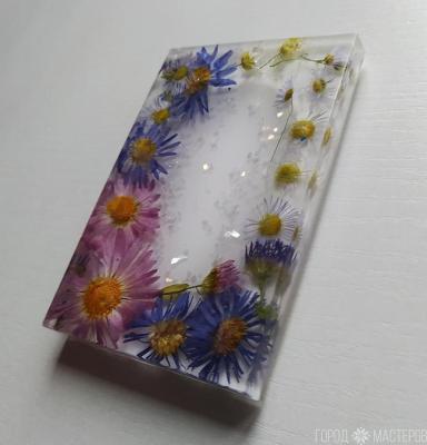 Мыльница из эпоксидной смолы с цветами - 3