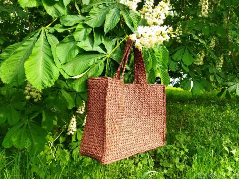 Плетёная сумка из рафии - 2