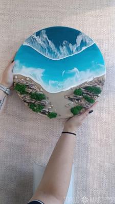 Панно "Море со скалами"