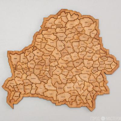 Деревянная карта-пазл