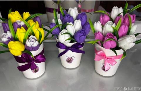 Букет из мыльных тюльпанов (11бутонов) - 3