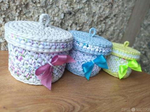 Комплект интерьерных корзин ручной работы