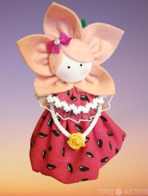 Интерьерные куколки-цветочки из фетра ручной работы. - 2