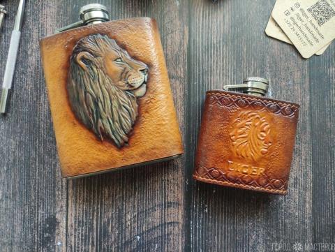 Фляжка. Ручное тиснение и роспись - 2