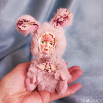 Карамельная зайка-сплюшка тедди долл