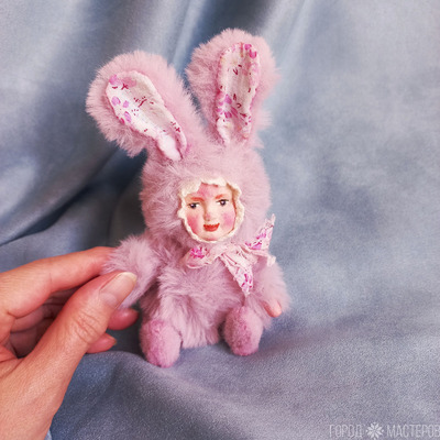 Лавандовая зайка-сплюшка тедди долл - 2