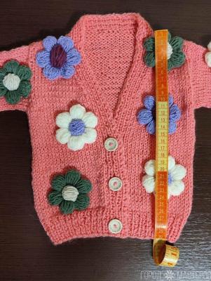Цветочный кардиган ручной работы для маленькой леди (9-12 мес.) - 5