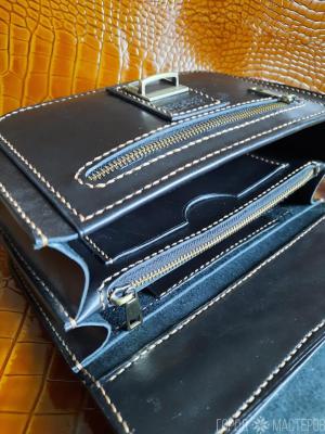 Мужская  сумка -барсетка ручной работы из натуральной кожи - 3