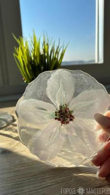 Подстаканник Цветок яблони из эпоксидной смолы - 2