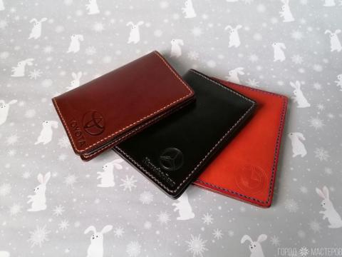 Обложка для  автодокументов   нат. кожа ручная работа - 3